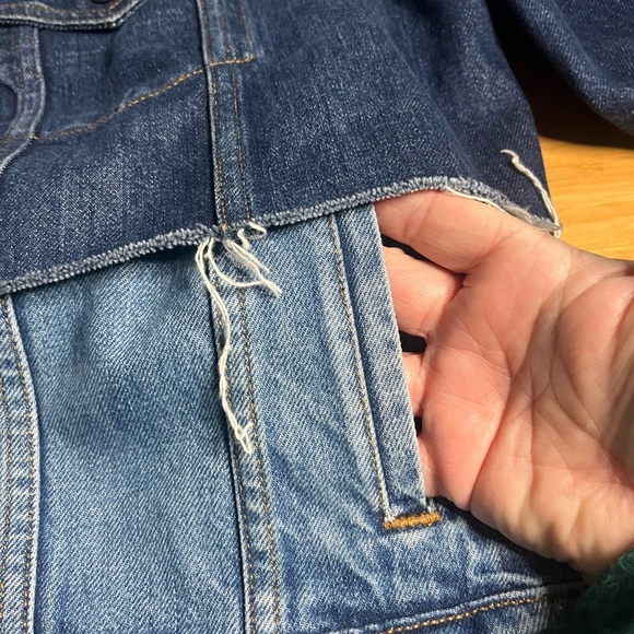 NWOT Frame- Reconstructed Denim Jacket. Size L - Picture 12 of 13